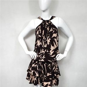 DVF silk sleeveless ruffle halter dress size 2